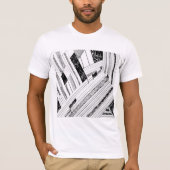 Mannen T-shirt met zwarte en witte streep (Voorkant)