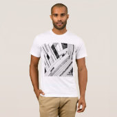 Mannen T-shirt met zwarte en witte streep (Voorkant volledig)