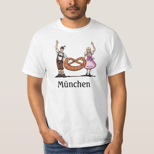 Mannen T-Shirt München Couple Pretzel (Voorkant)