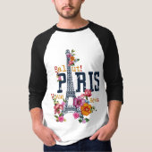 Mannen T-shirt ogen en Parijse print (Voorkant)