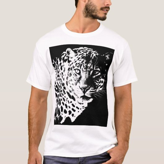 Mannen T-Shirt-Pop Kunstdieren Sjabloon Leopard-ko T-shirt (Voorkant)