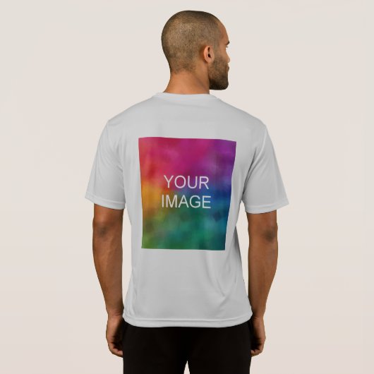 Mannen T-Shirt Sport Silver met dubbelzijdig afdru (Achterkant volledig)