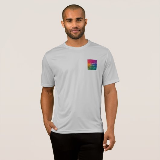 Mannen T-Shirt Sport Silver met dubbelzijdig afdru (Voorkant volledig)
