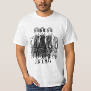 mannen t-shirt voor- en achterkant ontwerp heren o