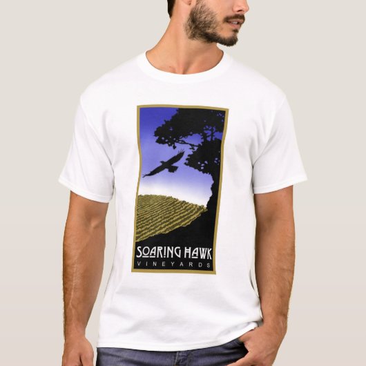 Mannen T-Shirt voor het opvangen van Hawk Vineyard (Voorkant)