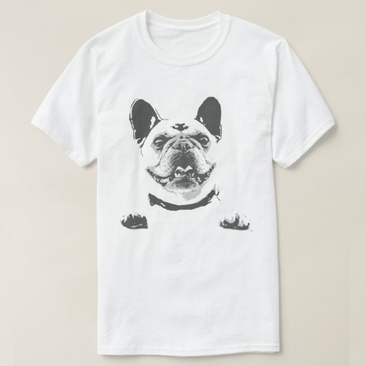 Mannen T-Shirt voor zwarte en witte bulldog (Design voorkant)