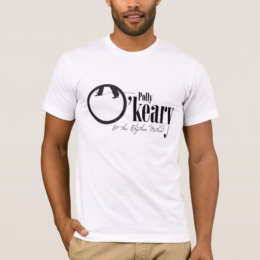 Mannen T-Shirt (wit met zwarte logo) (Voorkant)