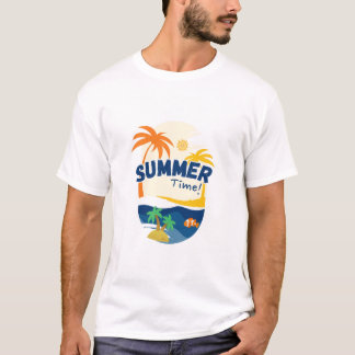 Mannen T-Shirt zomertijd, strandtijd