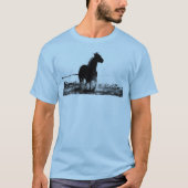 Mannen T-Shirten met paardenPop Kunstlicht blauw T-shirt (Voorkant)