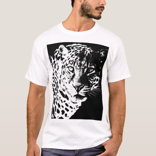 Mannen T Shirten Pop Sjabloon Dieren luipaard T-shirt (Voorkant)