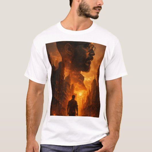 Mannen T-shirts Apocalyptic Warrior Cinematic Post (Voorkant)