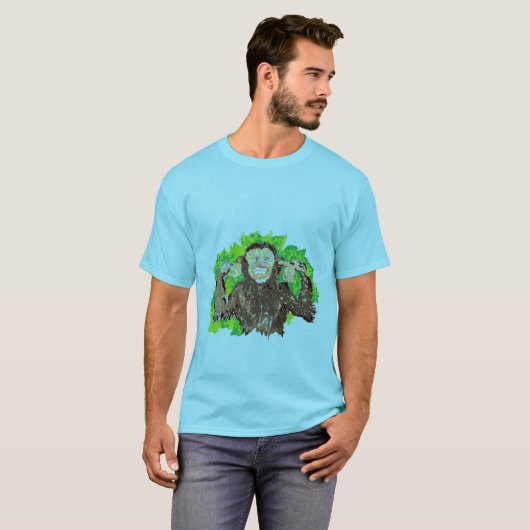 Mannen T-Shirts Happy Monkey (Voorkant volledig)