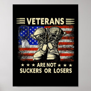 Mannen T-shirts veteranen zijn geen verliezers of Poster