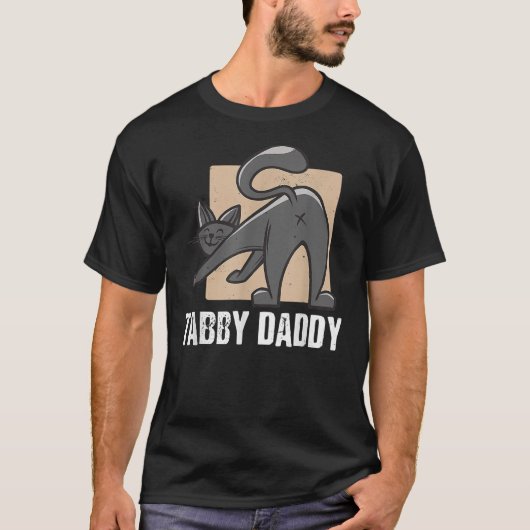 Mannen Tabby Papa T-shirt Kat Papa Pap Vaderdag (Voorkant)