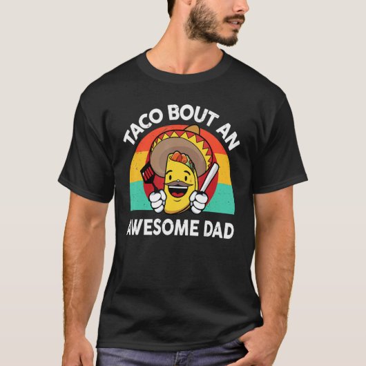 Mannen Taco Taco Bout een Geweldige Mexicaans eten T-shirt (Voorkant)