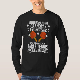 Mannen tafeltennis opa ping pong t-shirt
