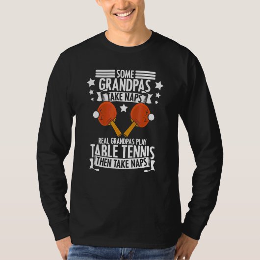 Mannen tafeltennis opa ping pong t-shirt (Voorkant)