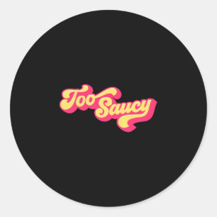 Mannen te saucy fun bbq ontwerp prestaties ronde sticker