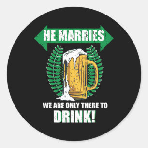 Mannen Team Bruidegom Jonggezellenfeest Bier Manne Ronde Sticker