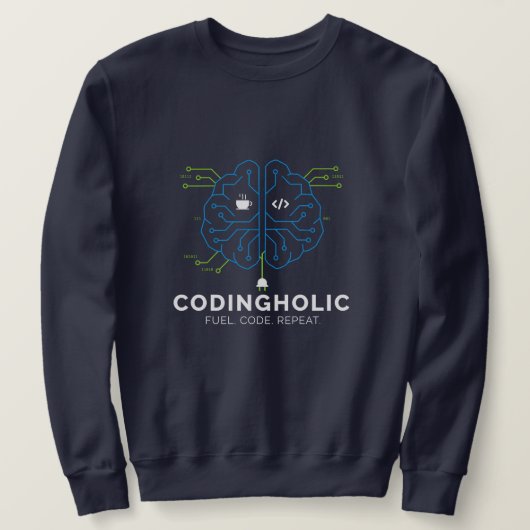 Mannen Tech Brain Circuit Coderingsgrafiek Voor Co Trui (Design voorkant)