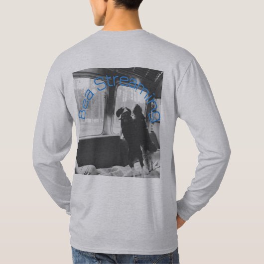 Mannen Tee Shirt met lange mouw met logo aan de vo (Achterkant)