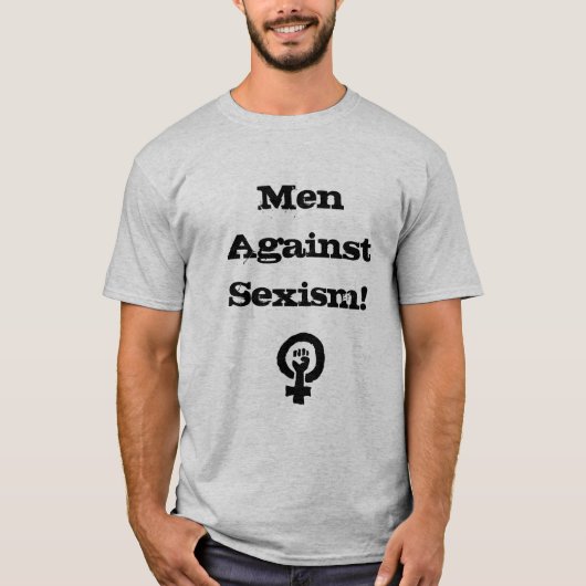 Mannen tegen het Shirt van het seksisme (Voorkant)