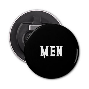 Mannen Tekst Aangepaste Zwarte Kleur Achtergrond w Button Flesopener