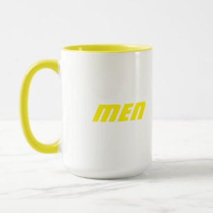 Mannen tekst gedrukte stijl Combo-Beker met kleur Mok
