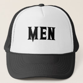 MANNEN Tekst Mannen Jongen Wit en Zwart Kleur Trucker Pet