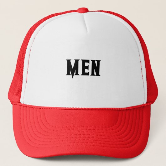 Mannen Tekst Naam met Witte en Rode Kleur Trucker Pet (Voorkant)