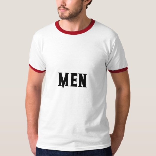 Mannen Tekst of Naam met Zwarte Kleur Tekst Heren T-shirt (Voorkant)
