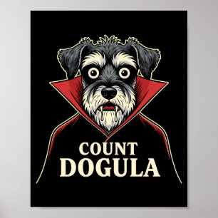 Mannen tel dogula grappig thema hond huisdier fees poster