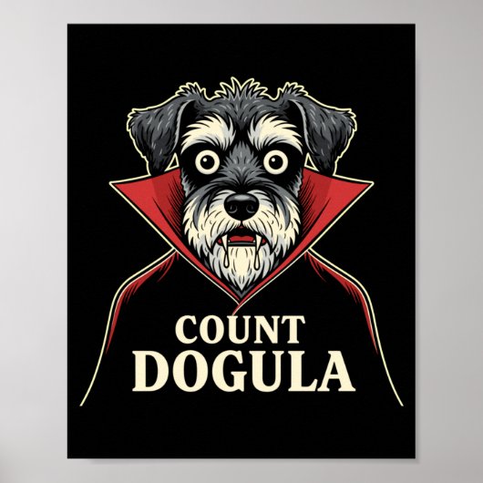 Mannen tel dogula grappig thema hond huisdier fees poster (Voorkant)