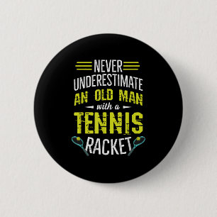 Mannen Tennis Court Quote voor je Tennis Player Gr Ronde Button 5,7 Cm