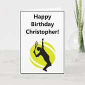 Mannen Tennis Player Coach Minimalistisch Birthday Kaart (Voorkant)