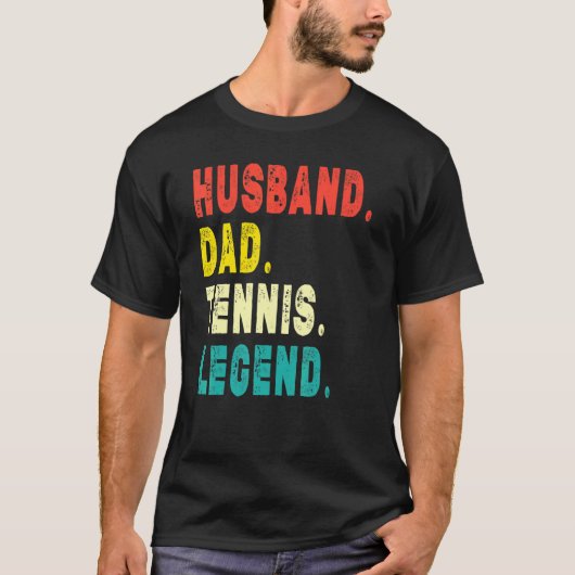 Mannen Tennis Player Husband Dad Tennis Legend Vin T-shirt (Voorkant)