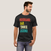 Mannen Tennis Player Husband Dad Tennis Legend Vin T-shirt (Voorkant volledig)