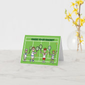 Mannen Tennis-spelers Wenskaart Kaart (Gele Bloem)