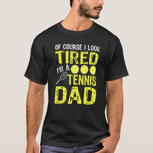 Mannen Tennis vader van Tennis Player T-shirt (Voorkant)