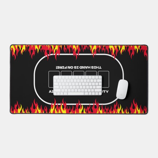 Mannen Texas Hold'em Zwart Rood Vuur Poker Tafel Bureaumat (Keyboard & Muis)