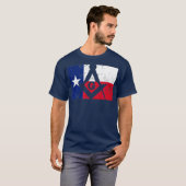 Mannen Texas Masonic Square Compass Vrijmetselaar T-shirt (Voorkant volledig)