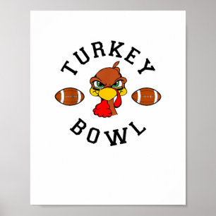 Mannen Thanksgiving Football Turkije Bowl Shirt vo Poster