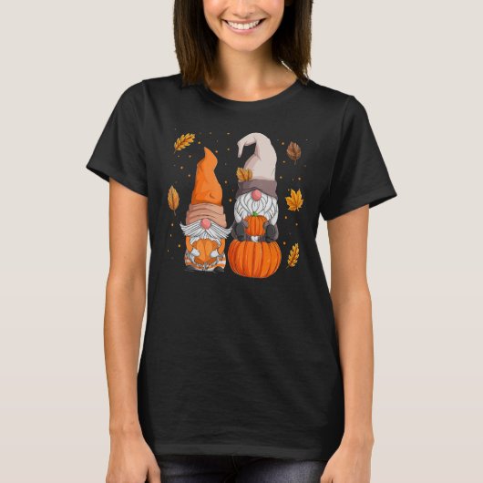 Mannen Thanksgiving Gnomies Shirten, Gnoome Herfst T-shirt (Voorkant)