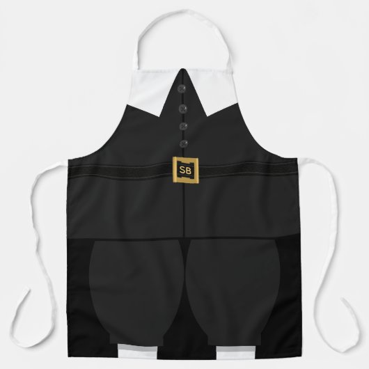 Mannen Thanksgiving Pilgrim Outfit Costume Schort (Voorkant)