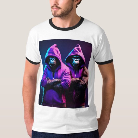 Mannen Thirt met Angry Monkeys T-shirt (Voorkant)