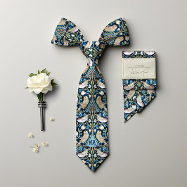 Mannen Thrushes Birds Monogram William Morris Stropdas