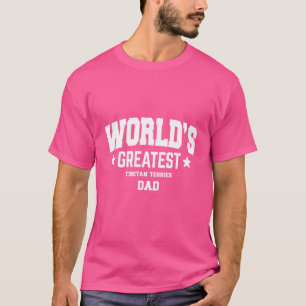 Mannen Tibetaanse Terriër Hond Papa Huisdier Thema T-shirt