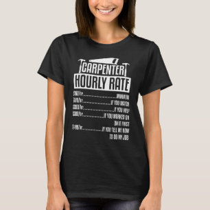 Mannen timmerman uurtarief houtbewerking hout hout t-shirt