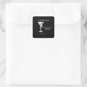 Mannen Tini Bit Ouder Martini 40e Verjaardag Vierkante Sticker (Tas)