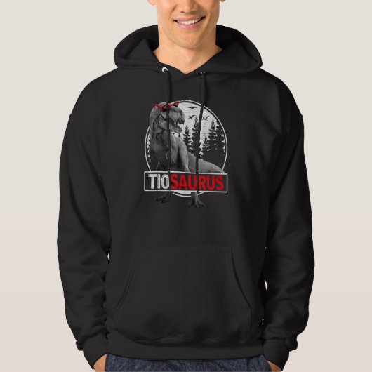 Mannen Tiosaurus rex dinosauriër Tio Saurus Vaderd Hoodie (Voorkant)